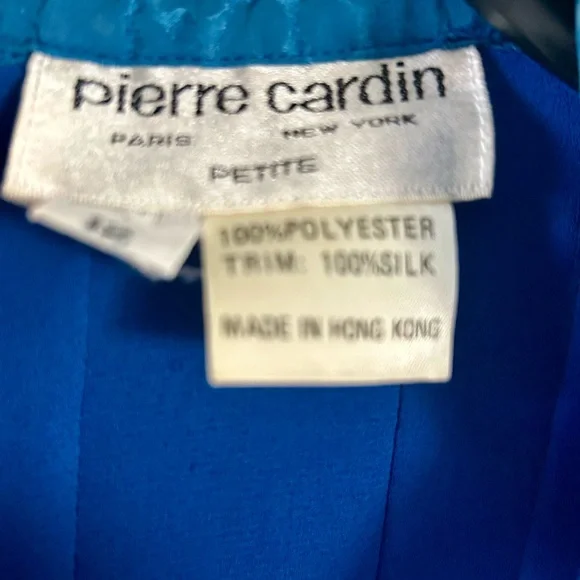 Vintage Beautiful Blue Pierre Cardin 100% silk dress - Picture 4 of 10